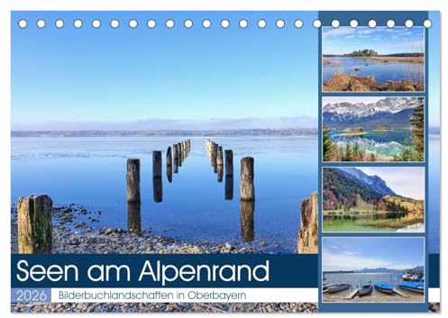Seen am Alpenrand - Bilderbuchlandschaften in Oberbayern (Tischkalender 2026 DIN A5 quer), CALVENDO Monatskalender: Malerische Impressionen der bayerischen Seen (CALVENDO Natur)