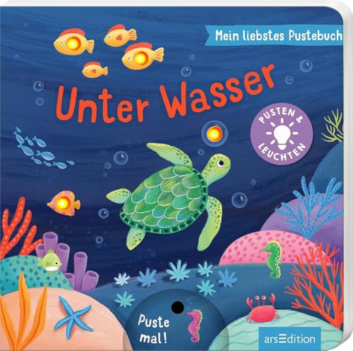 Mein liebstes Pustebuch – Unter Wasser: Pusten & leuchten | Hochwertiges Pappbilderbuch mit Pustefunktion und Licht für Kinder ab 18 Monaten