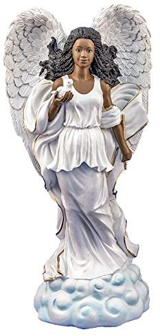 Ebony Treasures Engel in Weiß mit Taube
