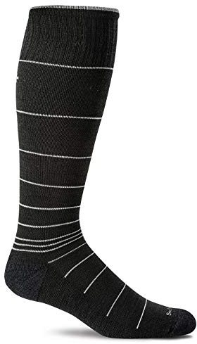 SOCKWELL Herren Kompressionsstrümpfe Reisestrümpfe Stützstrümpfe Größe 39-43 (M/L) Circulator Farbe Black SW1M901M/L