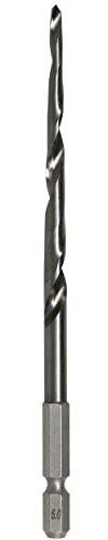 KAKURI Taper Drill Bit for Wooden Nails 15/64 inch (6mm), 1/4 inch Hex Shank, Titanium Coated