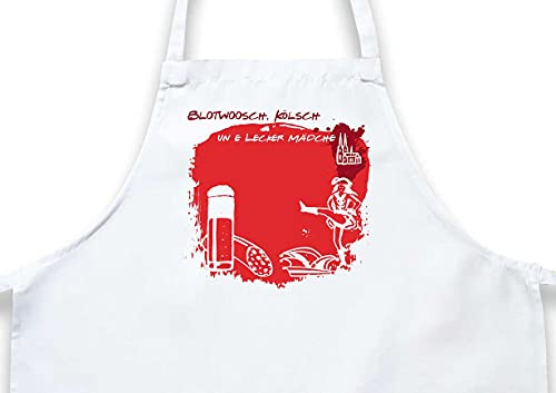 die stadtmeister Kochschürze/Grillschürze Blotwoosch, Kölsch un e lecker Mädche - als Geschenk für echte Kölner oder als Souvenir