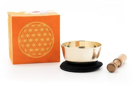 Klangschalen-Set mit Gravur Blume des Lebens Größe M: Handgefertigt in Nepal und natürlich fair gehandelt. (Blume des Lebens Set in Box)
