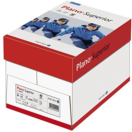 Papyrus 88026777 Drucker-/ Kopierpapier Premium: PlanoSuperior, 80 g/qm, DIN-A4, 2500 Blatt / 5 Ries = 1 Karton, hochweiß