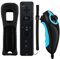 Unique Design Wireless Remote Controller & Nunchuck Controller with Silicon Case and Wrist Strap for Nintendo Wii & Wii U & Mini Wii (Design-A Black)