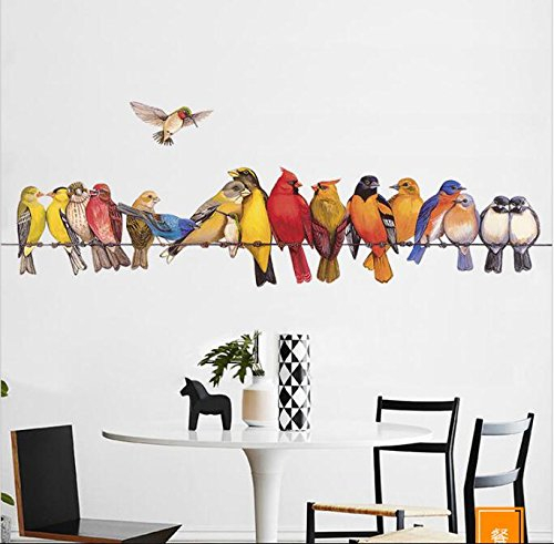 HALLOBO® Wandtattoo Vogel Vögel Papagei Birds XXL Wandsticker Aufkleber Kinderzimmer Wohnzimmer Schlafzimmer Esszimmer