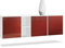 Vladon Kommode Cuba, Made in Germany, Weiß matt/Bordeaux Hochglanz - Modernes Sideboard für Ihr Wohnbereich - (BxHxT) 182x53x35 cm