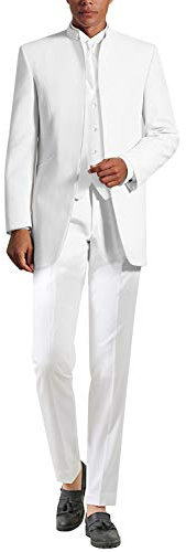 YZHEN Hommes 3 Puits Cols Costumes Blanc Costumes De Mariage De Smoking