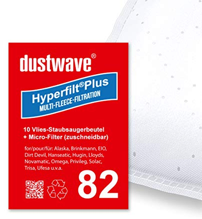 10 Staubsaugerbeutel + Filter passend für Adix EI 110 |optimale Filterleistung | Top-Qualität von dustwave® - Markenstaubbeutel Made in Germany - ersetzt Swirl EIO80 / EIO 80