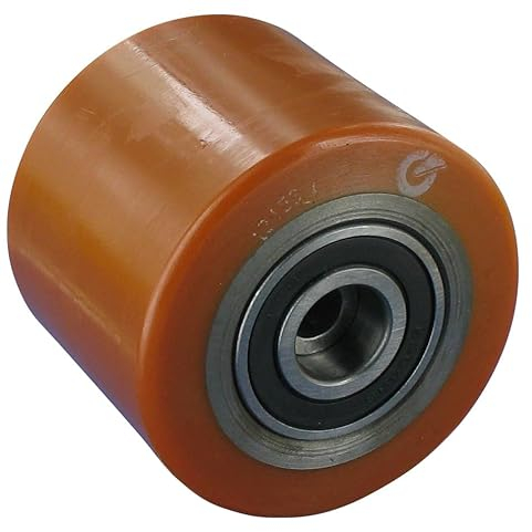 Rollentechnik Hubwagenrolle Laufrolle Ersatzrolle Polyurethan 82x70 Einspannlänge 70 Achs-Bohrung: 20
