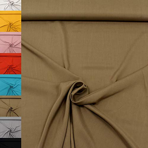 MAGAM-Stoffe Andrea Viskosestoff 100% Viskose Uni Oeko-Tex Meterware 50cm (10. Dunkel Taupe)
