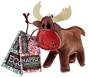 Rudy the Reindeer - Eco Dog Toy Jute and Suede Green & Wild