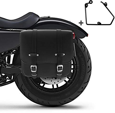 Satteltasche + Halter für Chopper/Custombikes 883 Iron 09-15 Links 17l