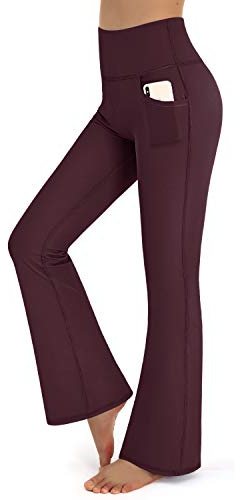 Promover Yoga Hose Damen Hohe Taille Bootcut Sporthose Strecken Activewear Hose Trainieren Bootleg Schlaghose Fitness Yogahose Flare Hose Aktive Freizeit Jazzpants