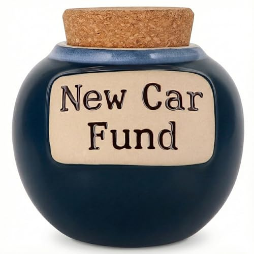 Cottage Creek Jars - New Car Fund Jar, Car Piggy Bank, Car Accessories, Car Lover Gifts for Teens, Men, Women