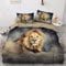 NEWAT 3D Tiger Löwe Leopard Bettbezug mit Kissenbezügen, Tier Leopardenmuster Bettbezug Bettbezug Set Einzelbett Doppelbett King Size (P,135 x 200 cm)