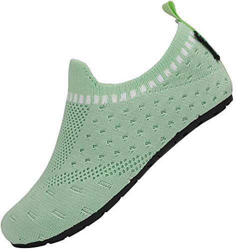 SAGUARO Chaussons Enfant Chaussons Maison Garçons Filles Pantoufle d'intérieur Extérieur Antidérapante Chaussures Chaussettes pour Printemps Été, Vert, 34/35 EU