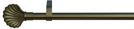tilldekor Gardinenstange auf Maß, Vorhangstange nach Maß Komplettset | Volterra Messing-antik, 100 cm, Ø 16 MM, beste Gleiteigenschaften, Stabile Metallausführung, stilvolle Endstücke