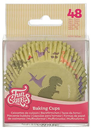 FunCakes Baking Cups Dino: Perfekt für Dino-Cupcakes, Cupcakes und mehr, Kuchen dekorieren, pk / 48