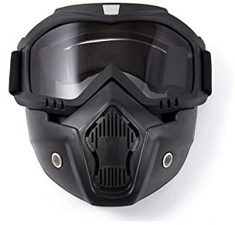 Motorrad Maskenbrille Abnehmbare winddichte Brillenschutzbrille für Männer und Frauen Motorradbrillen (Transparente Linse)