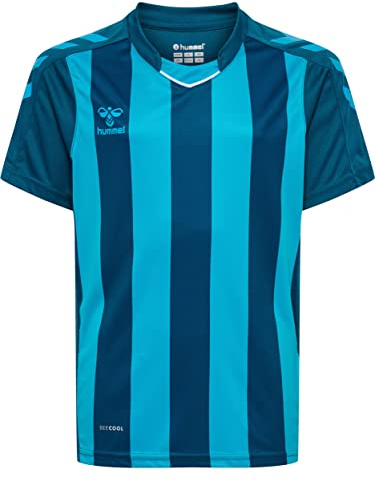 hummel hmlCORE XK Striped Jersey S/S Kids, Blue Coral/Blue Danube, 176