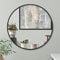 Americanflat 81 cm - Espejo Redondo de Pared - Espejo Decorativo para Baño, Recibidor, Tocador y Salón - con Marco de Aluminio Portátil, Negro
