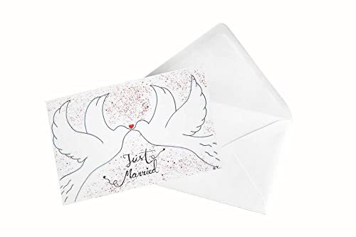 cards & more Küssende Tauben Hochzeitskarte, inklusive Umschlag, Postkartenformat, Rückseite individuell beschreibbar