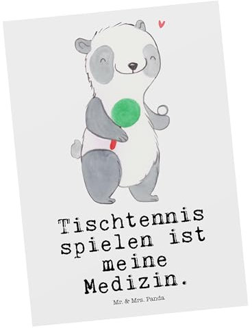 Mr. & Mrs. Panda Postkarte Panda Tischtennis - Geschenk, Einladungskarte, Sport, Tischtennis Verein, Einladungskarten Geburtstag, Geburtstagskarte,