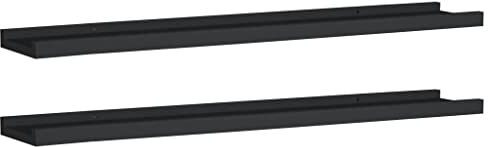 Bussandri Exclusive - Bilderleisten 2 Stk. Schwarz 80x9x3 cm MDF