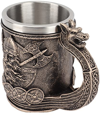 Taza de Cerveza para Hombre, Regalo Vikingo de Acero Inoxidable, Decoración Nórdica, Taza de café Vikingo, Taza de Cerveza, Regalo para Hombre