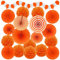 Recosis Orange Party Dekoration, Papier Pompoms Aufhängen Fächer Girlande für Fiesta Party Dekoration Halloween-Atmosphäre Hintergrund Party Hochzeit Geburtstag Festival