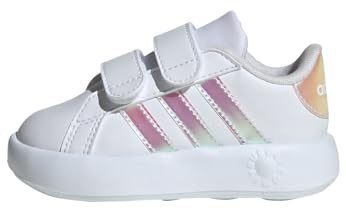 adidas Jungen Unisex Kinder Grand Court 2.0 Shoes Kids Tennisschuhe, Cloud White/Iridescent/Grey Two, 24 EU