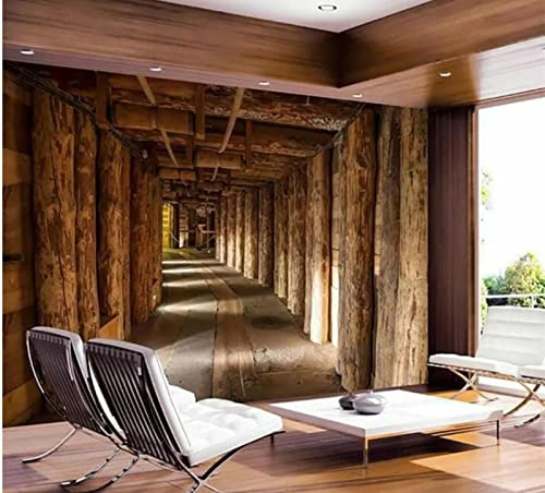 BeNsil Big Tree Wood Heads Tunnel Photo Wallpapers for Walls Restaurant Cafe Decor Extended Space Wall Paper 3D*300cmx210cm(118.1x82.7inch)