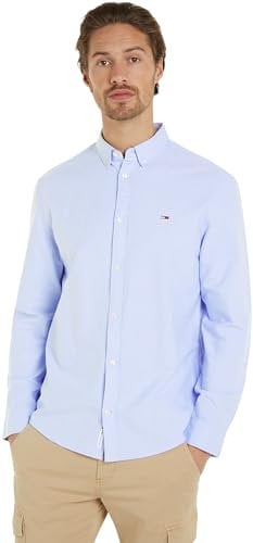 Tommy Jeans TJM Entry REG Oxford Shirt DM0DM19134 Chemises habillées, Bleu (Moderate Blue), M Homme