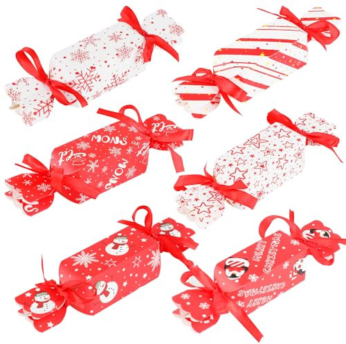 DERAYEE 48 Pieces Small Christmas Boxes - DIY Sweets Cookies Boxes for Xmas Party Favor