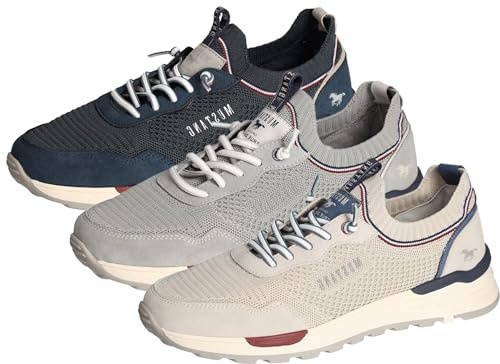MUSTANG Herren Sneaker Sportschuh Schnürung Halbschuh 4186-308, Größe:44 EU, Farbe:Blau