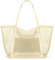 KALIDI FANCY FOREST Faltbare Mesh Strandtasche XXL Familie, Große Strandtasche Badetasche Shopper Tasche Damen für Urlaub Sauna Sport,Beige