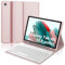 WINCHKING Teclado para Samsung Galaxy Tab A8 2021 (SM-X200/X205/X207), diseño italiano, funda para 10,5 pulgadas con bandeja para bolígrafos, teclado Bluetooth magnético extraíble, rosa claro