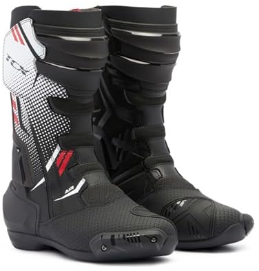 TCX S-TR1 Air, Stivali da Motocicletta Uomo, Nero Bianco Rosso, 40 EU