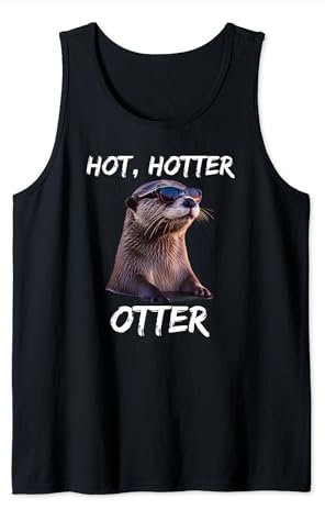 Heiß, heißer, Otter cooler Otter mit Sonnenbrille Uhren Sonnenuntergang Tank Top