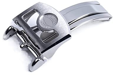 SOMKB 316L Edelstahl 18 mm Faltschließe für IWC Big Pilot Spitfire Lederarmband Faltschließe, 18 mm, Achat
