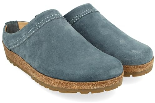 HAFLINGER Malmö Eleganter Clog aus Leder mit Gummisohle und Kork Latex Fußbett