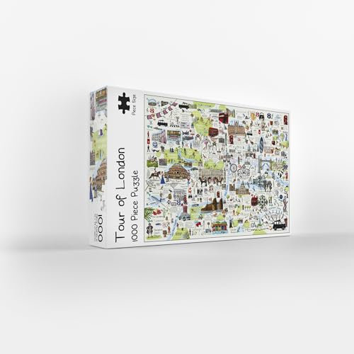 Tour of London 1000 Piece Jigsaw Puzzle; Emma Joustra art Collection; Eco-Friendly, Gift for Adults & Families