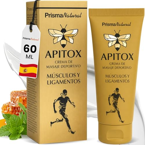 Crema Corporal Apitox de Masaje Deportivo 60 ml – Efecto Frío-Calor – Apitoxina-Like, Mentol y Capsaicina – Textura Ligera y Rápida Absorción – Cuidado Muscular Diario – Prisma Natural