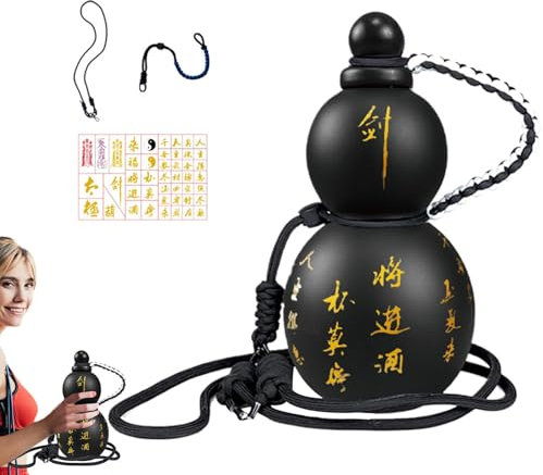 Gourde potable - 900 ml - Bouteille d'eau portable d'extérieur - Bouteille d'eau élégante de style gourde rétro chinoise pour vin, boisson