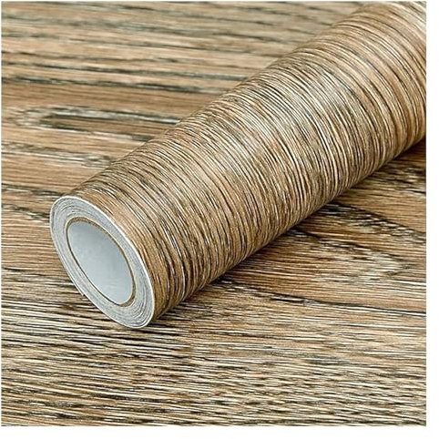 Vinilo Adhesivo Muebles Madera, Papel tapiz autoadhesivo extraíble con vetas de madera de 196,85/393,7 x 23,62 pulgadas for gabinetes de cocina, muebles y encimeras(393.7x23.62IN)