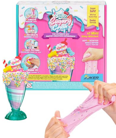 Slimy Sugary Crush Mini - Milkshack, Slime und Knete Kreativ-Set, Backspiel zum selber Mischen, Formen und Dekorieren, kreatives Gestalten für Kinder