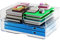 2 Bandejas apilables Transparentes, XingyLi 2 Nivel A4 Acrílico Pet Archivador Bandejas Soporte Archivo Estante, Organizador de Documentos de sobremesa para Libros, revistas, Recibos y Material