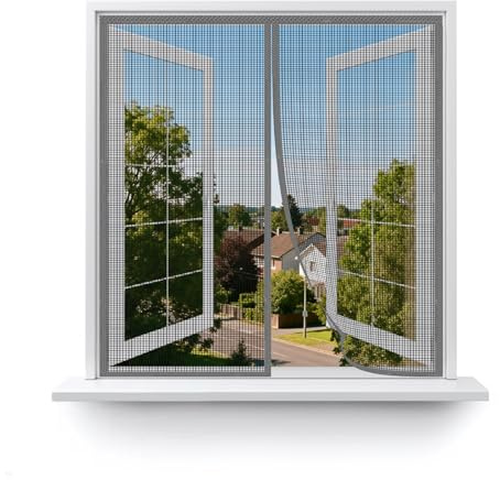 MAGICDOOR Zanzariera Magnetica 60x160cm-Grigio in Vetroresina | Maglia Fine Magnete Potente Zanzariere Magnetiche per Porte Finestre Tenda Zanzariera Porta per Camera da Letto Balcone