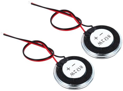 sourcing map 2 Pcs 2W 8 Ohm Small Speakers Metal Shell Round Internal Micro Magnet Speaker with 120mm Wire for Mini Speakers DVD EVD Multimedia Mobile Portable Advertising Machine